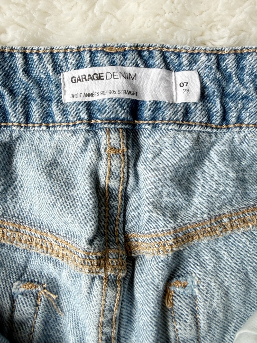 Garage Woman Blue 90s Straight Carpenter Utility Jeans US28 Grunge Y2K 90s - Picture 4 of 8